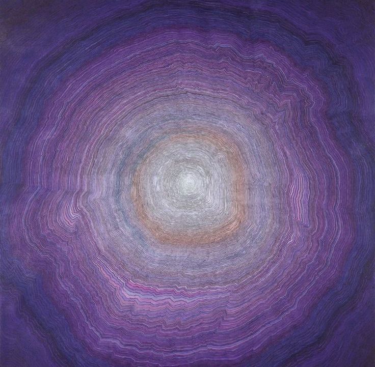 An abstract concentric spiral pattern in purple and gold tones, symbolizing depth and growth